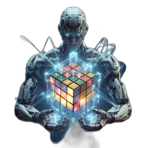 robot, cyberpunk, pixel art, concept art transparent PNG cut-out