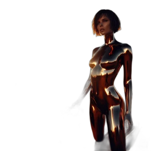 robot, dress, concept art, 3d render transparent PNG cut-out
