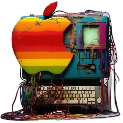 robot, weapon, cyberpunk, vaporwave transparent PNG cut-out