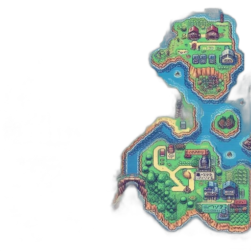 concept art, pixel art, elaborate, map transparent PNG cut-out