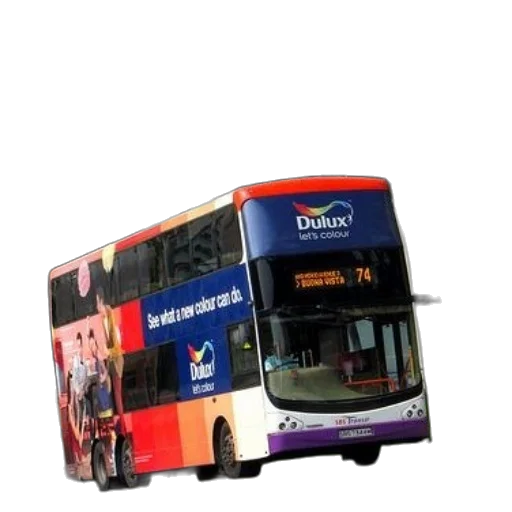 3d render, photorealistic, concept art, double-decker transparent PNG cut-out