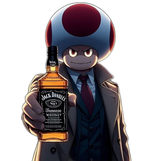 bottle, hat, jacket, robot transparent PNG cut-out