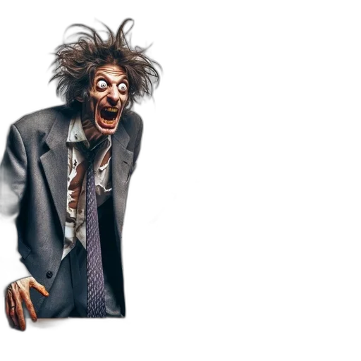 jacket, staff, hair, creature transparent PNG cut-out