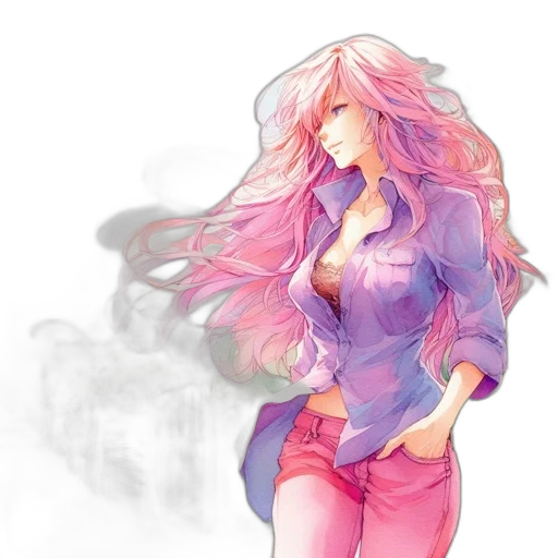 dress, jacket, watercolor, fantasy art transparent PNG cut-out