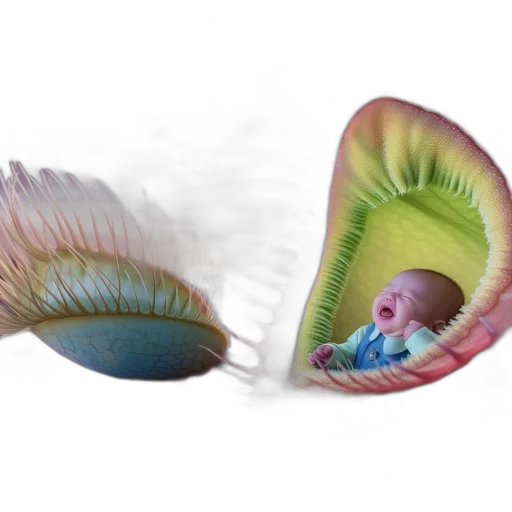 flower, hair, hat, creature transparent PNG cut-out
