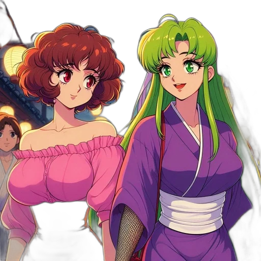anime, concept art, vaporwave, pixel art transparent PNG cut-out