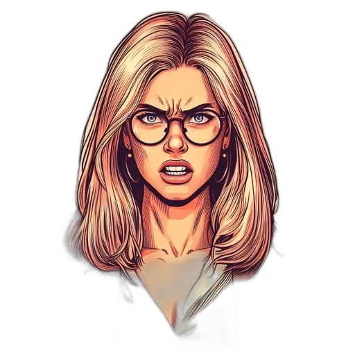 face, staff, cartoon, comic book art transparent PNG cut-out