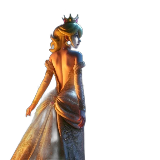 dress, crown, concept art, 3d render transparent PNG cut-out
