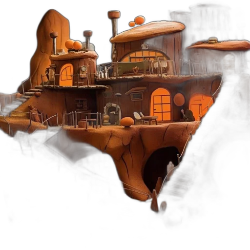building, concept art, fantasy art, 3d render transparent PNG cut-out