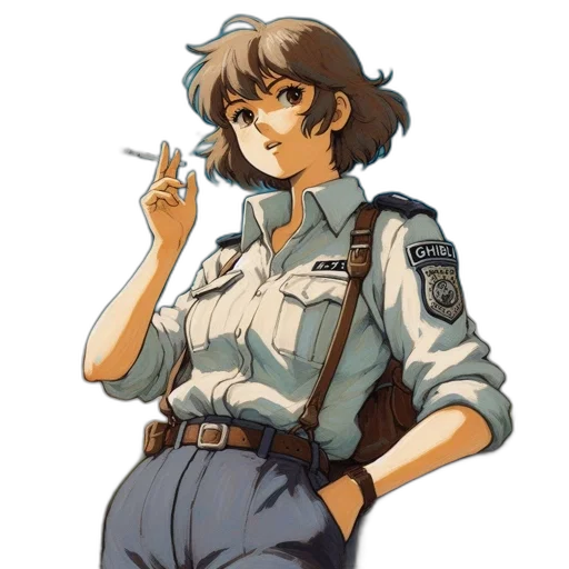 staff, weapon, jacket, anime transparent PNG cut-out