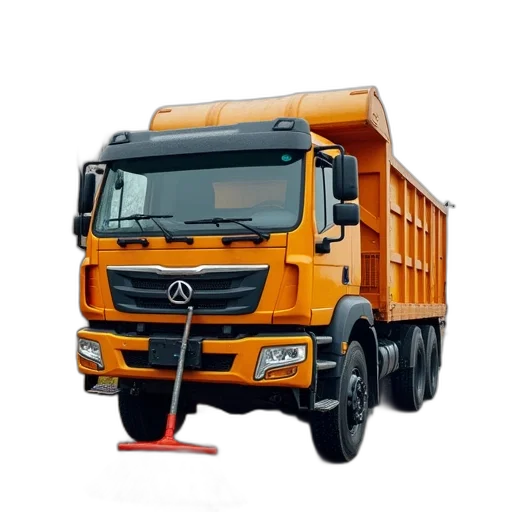 photorealistic, dongji, truck, sweep transparent PNG cut-out