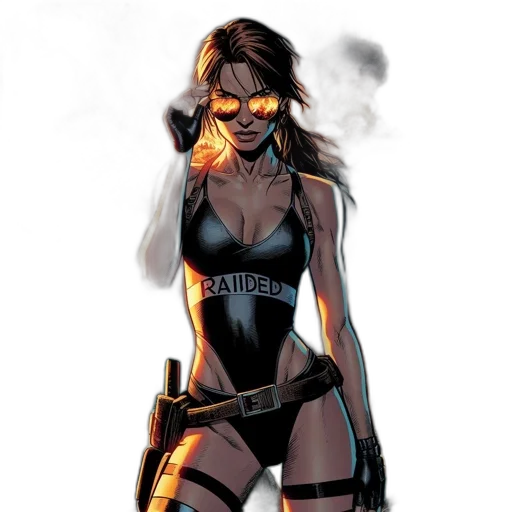 comic book art, concept art, cyberpunk, cartoon transparent PNG cut-out