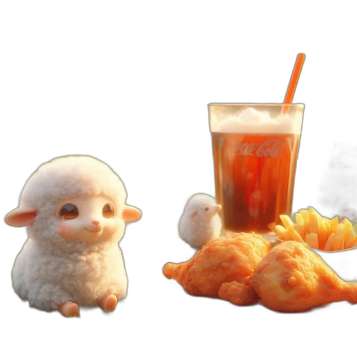 food, creature, animal, 3d render transparent PNG cut-out