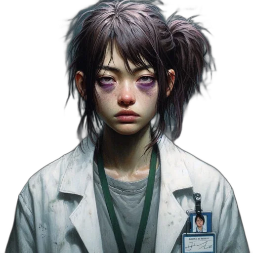 face, staff, robot, cyberpunk transparent PNG cut-out