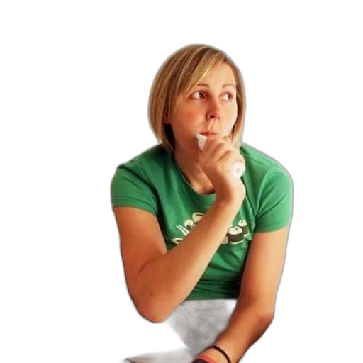 staff, face, woman, green transparent PNG cut-out