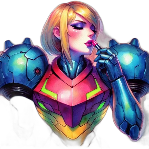 robot, cyberpunk, concept art, vaporwave transparent PNG cut-out