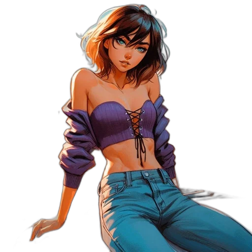 jacket, comic book art, concept art, anime transparent PNG cut-out