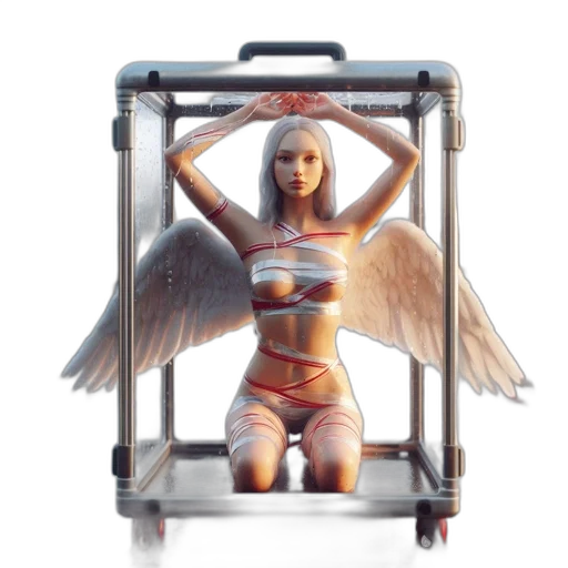 robot, concept art, 3d render, photorealistic transparent PNG cut-out