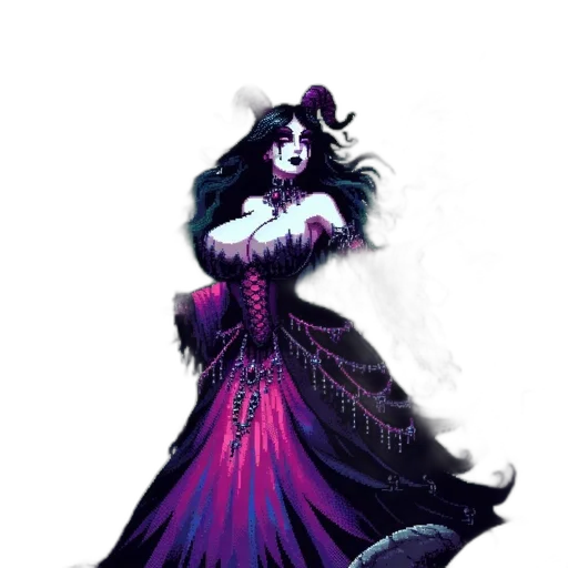 dress, creature, staff, fantasy art transparent PNG cut-out