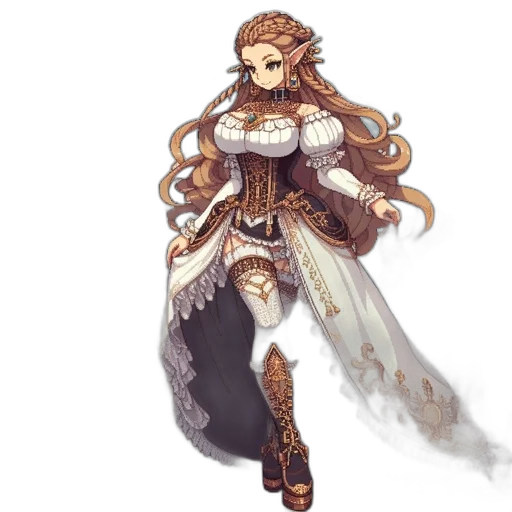 dress, staff, fantasy art, concept art transparent PNG cut-out
