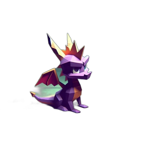 dragon, crown, creature, staff transparent PNG cut-out