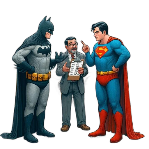 comic book art, concept art, cartoon, three transparent PNG cut-out