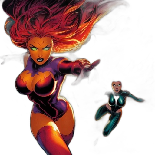 comic book art, concept art, fire, two transparent PNG cut-out