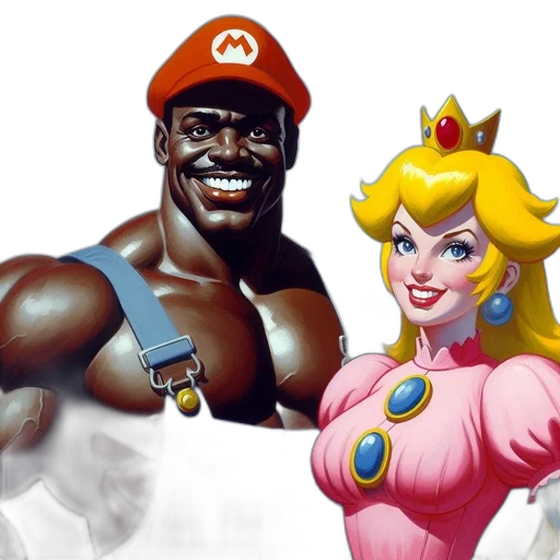 concept art, comic book art, mario, princess transparent PNG cut-out