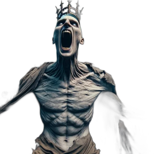 creature, crown, concept art, 3d render transparent PNG cut-out