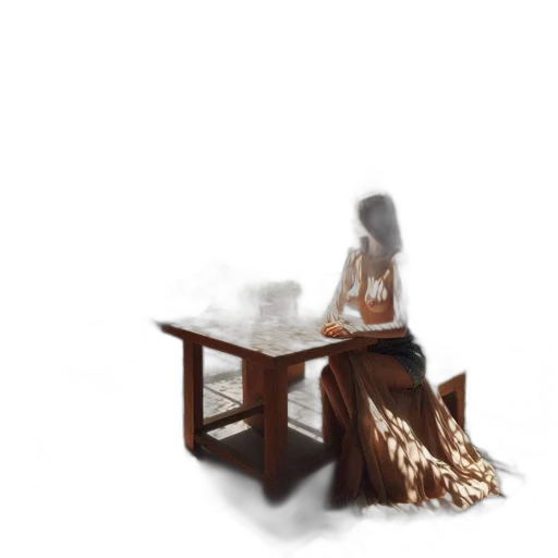 furniture, dress, jewelry, hair transparent PNG cut-out