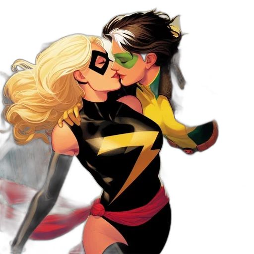 comic book art, concept art, two, female transparent PNG cut-out