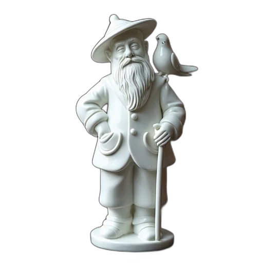 hat, staff, 3d render, photorealistic transparent PNG cut-out