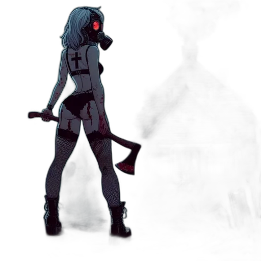 robot, weapon, mask, staff transparent PNG cut-out