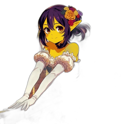 flower, dress, staff, crown transparent PNG cut-out