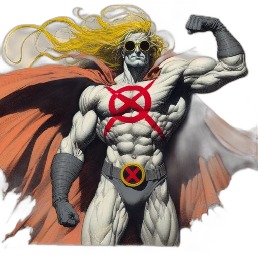comic book art, concept art, fantasy art, muscular transparent PNG cut-out