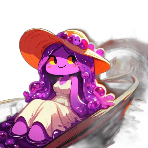dress, hat, staff, weapon transparent PNG cut-out