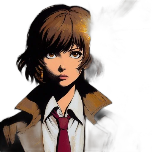 jacket, face, anime, comic book art transparent PNG cut-out