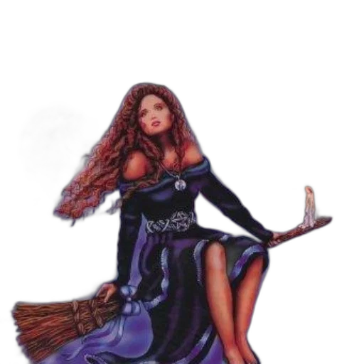 dress, staff, hair, fantasy art transparent PNG cut-out