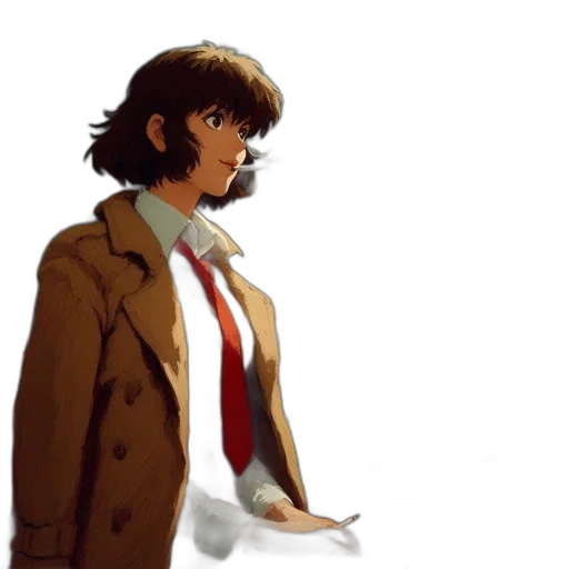 jacket, staff, face, concept art transparent PNG cut-out