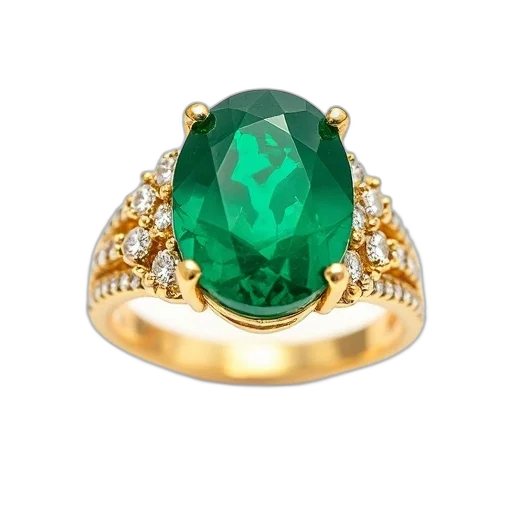 jewelry, crown, green, gold transparent PNG cut-out