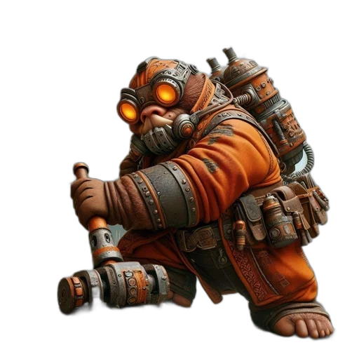 robot, weapon, creature, staff transparent PNG cut-out