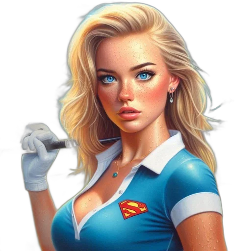 face, staff, dress, comic book art transparent PNG cut-out