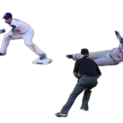 baseball, player, slides, into transparent PNG cut-out