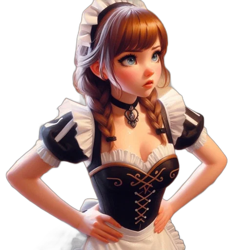 dress, staff, robot, 3d render transparent PNG cut-out