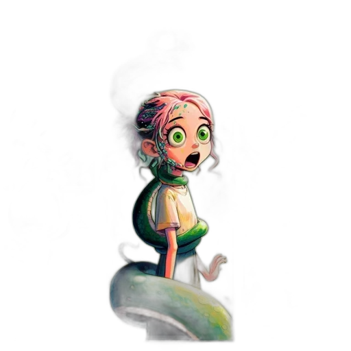 creature, dress, staff, robot transparent PNG cut-out
