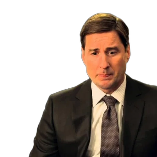 man, suit, tie, sits transparent PNG cut-out