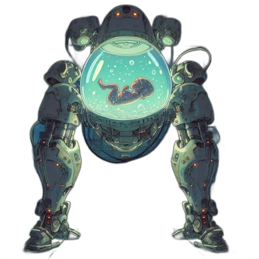 robot, creature, mask, weapon transparent PNG cut-out