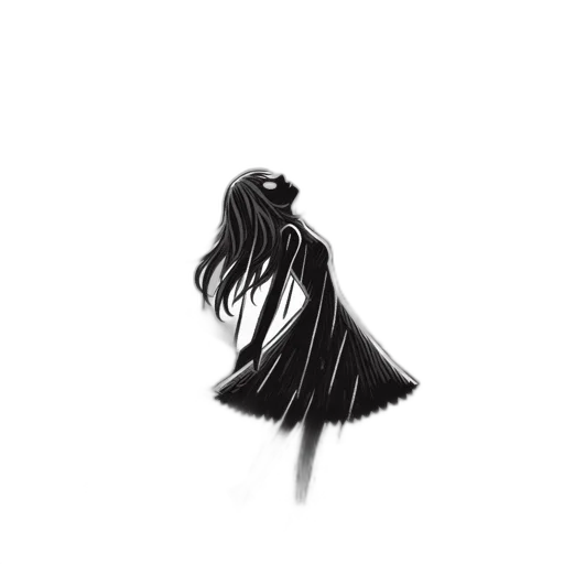 hair, dress, creature, mask transparent PNG cut-out