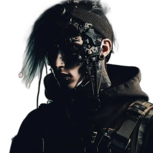 mask, face, jacket, robot transparent PNG cut-out