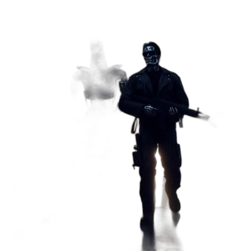 weapon, mask, jacket, robot transparent PNG cut-out